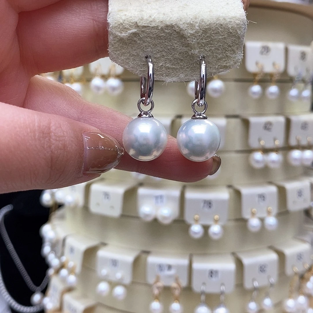淡水珍珠耳饰银S925镶嵌