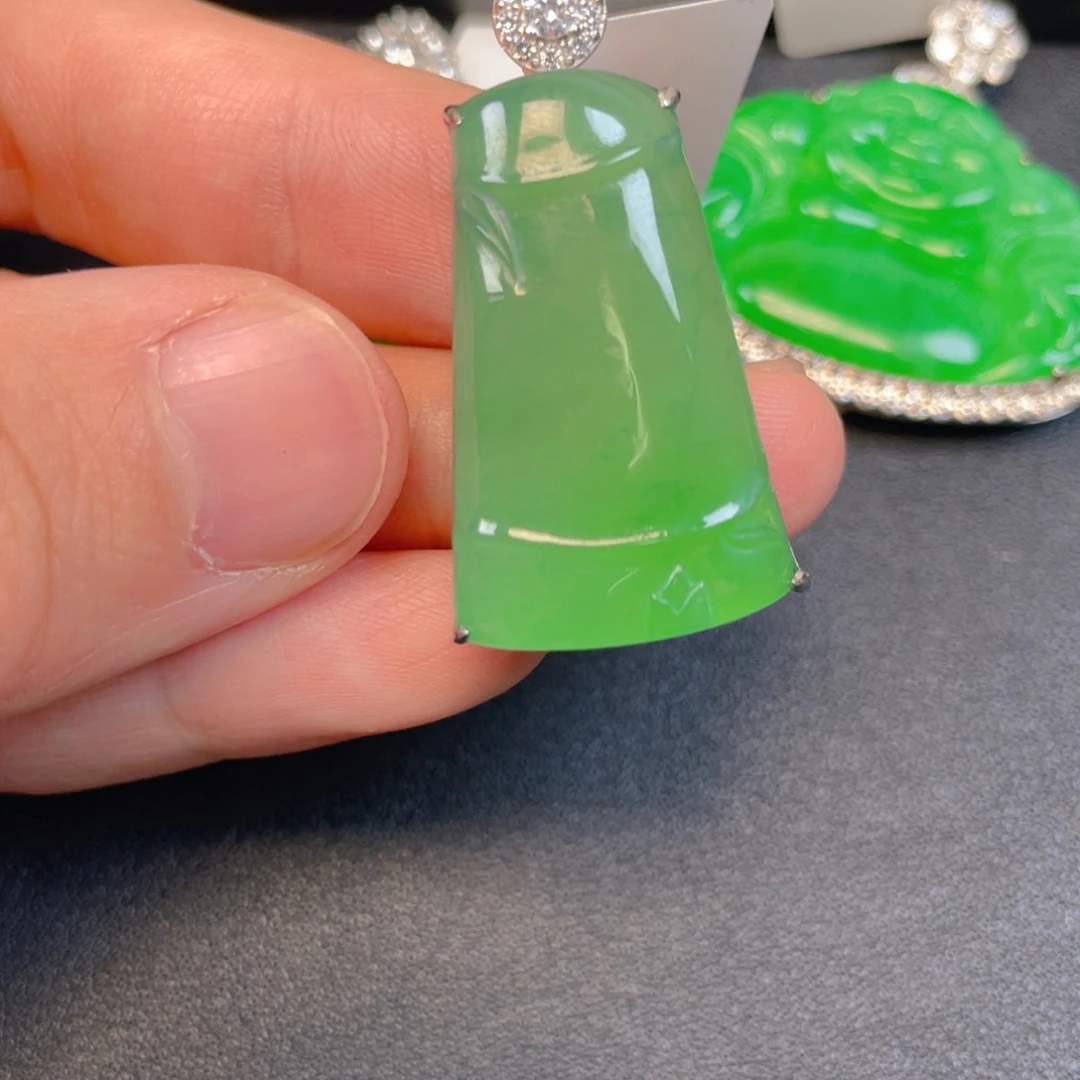 翡翠银S925镶嵌吊坠(不含链)