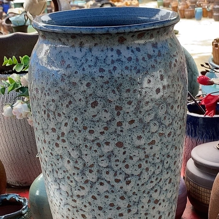 紫砂花盆口21高度41羽毛色