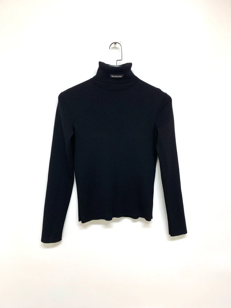 99新  【Balenciaga】巴黎世家高领针织打底毛衣/S码 /Y11658562