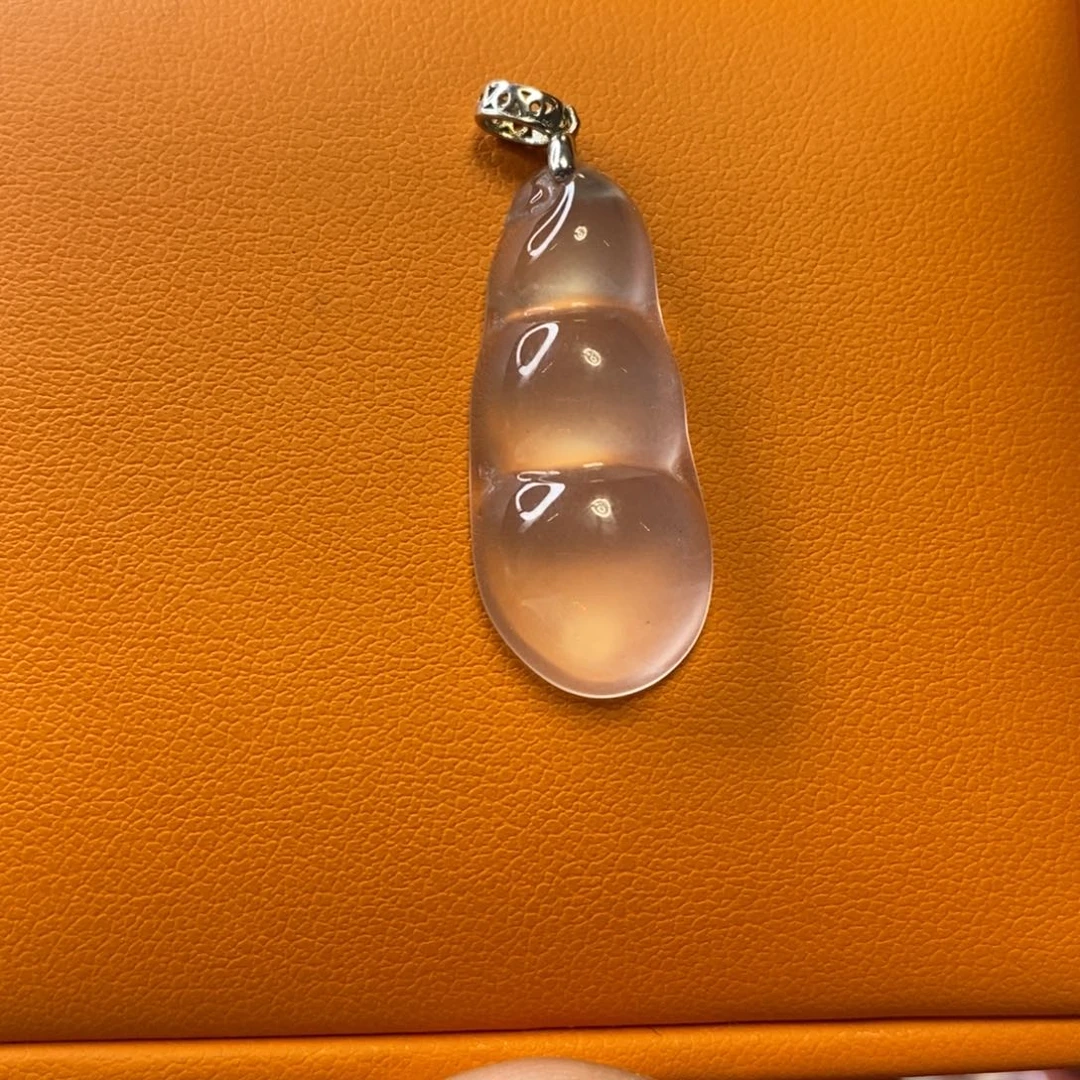 石英质玉银S925镶嵌吊坠