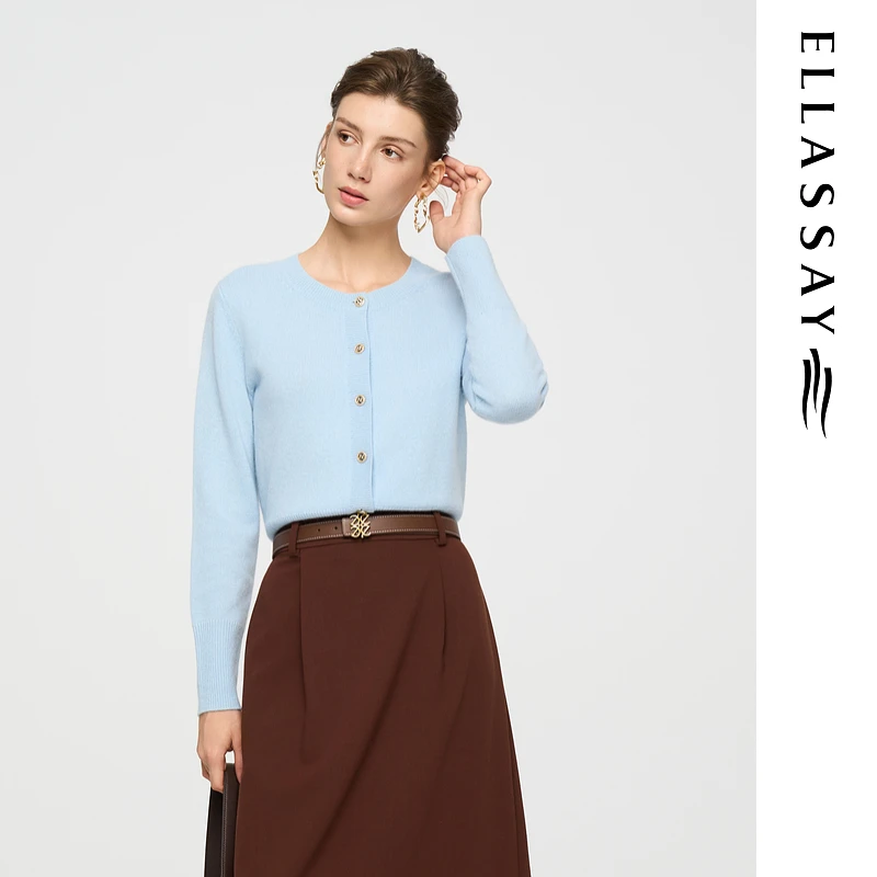 ELLASSAY歌力思2025秋季新款山羊绒气质简约羊绒衫女EWD363M03900