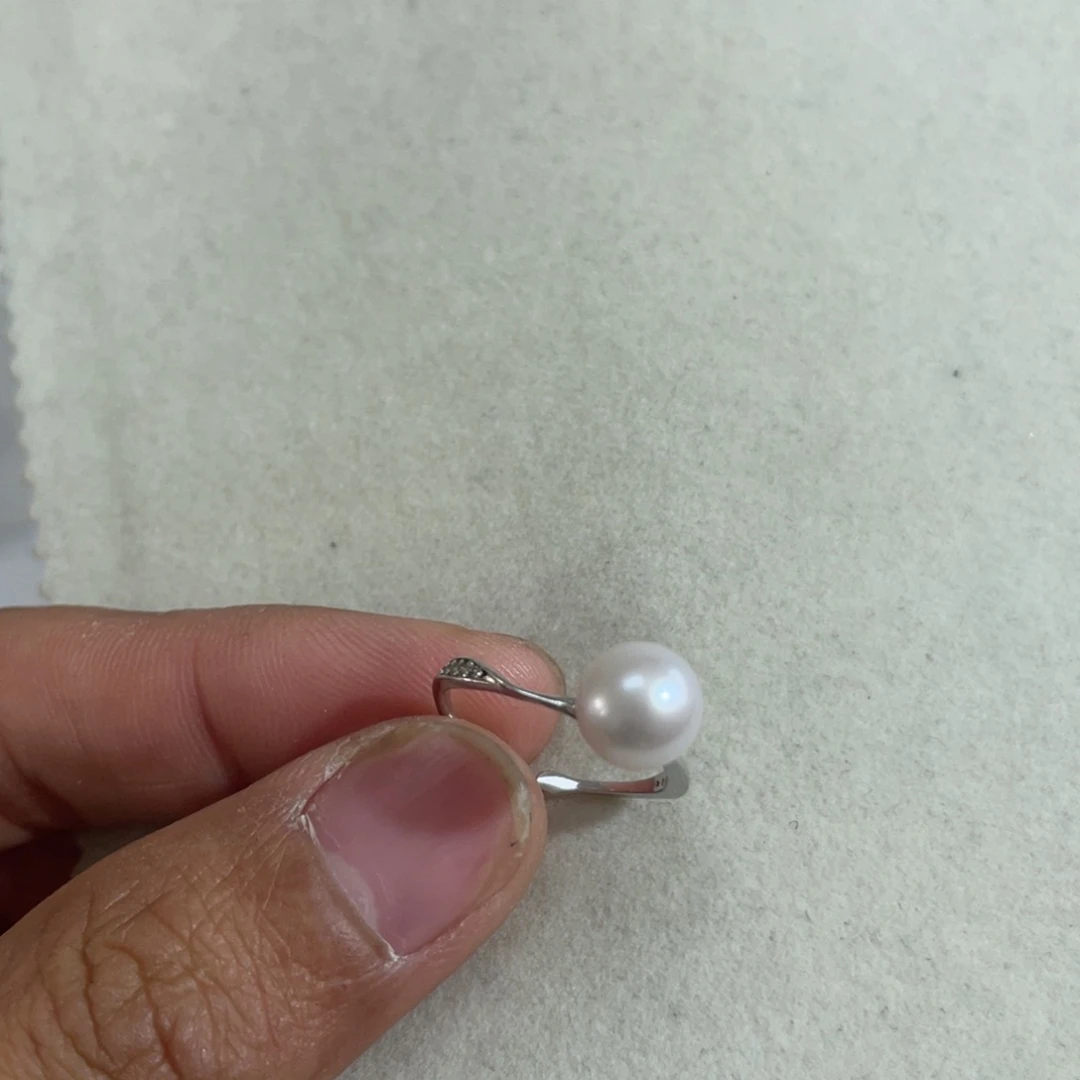 淡水珍珠戒指银S925镶嵌