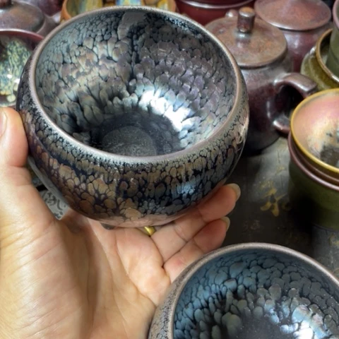 茶盏_**阶建阳建盏微瑕油滴