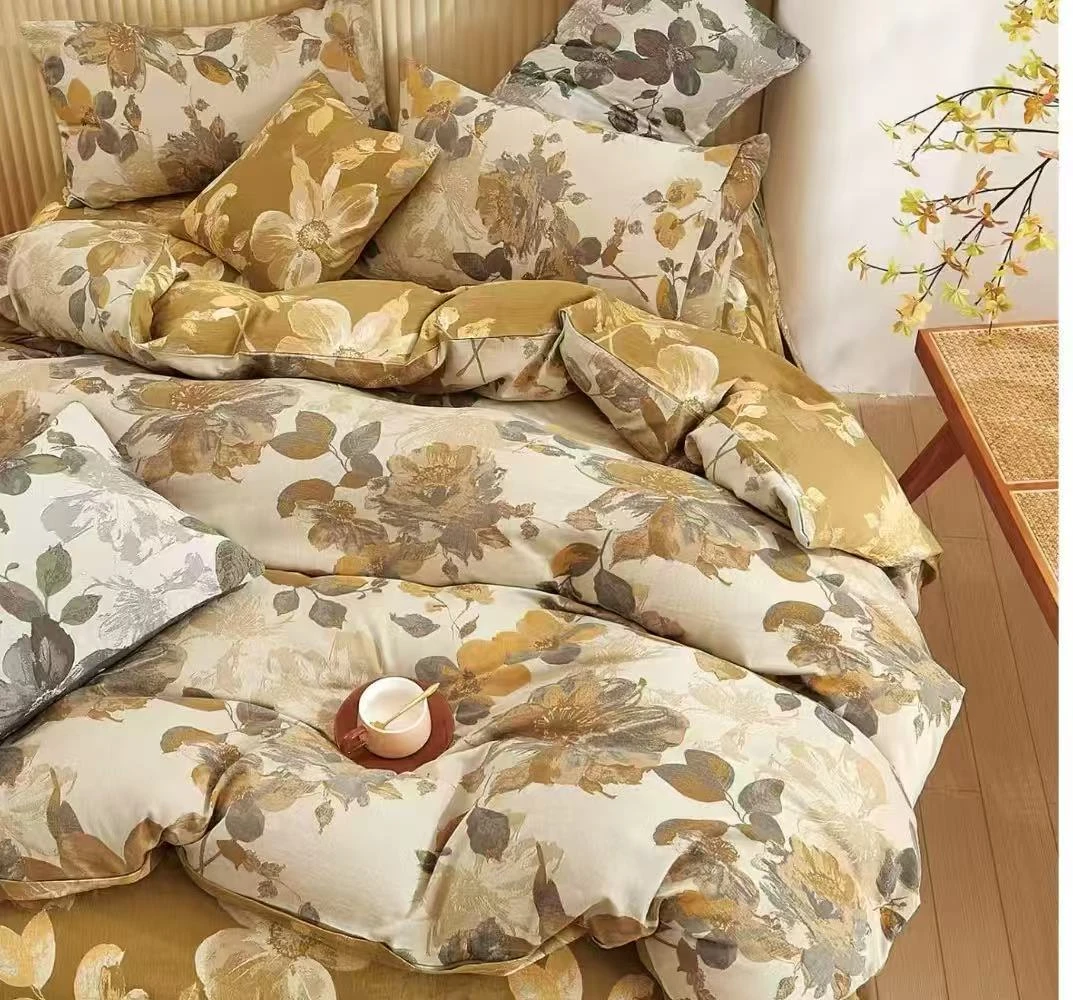 【朵曼】枕套米黄 48*72cm全棉双层纱枕套一对装