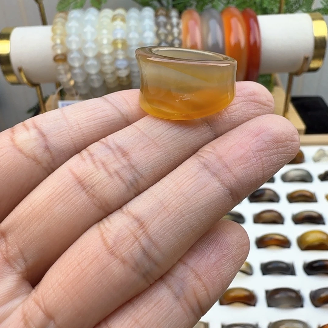 玛瑙/玉髓未镶嵌戒圈12圈福利