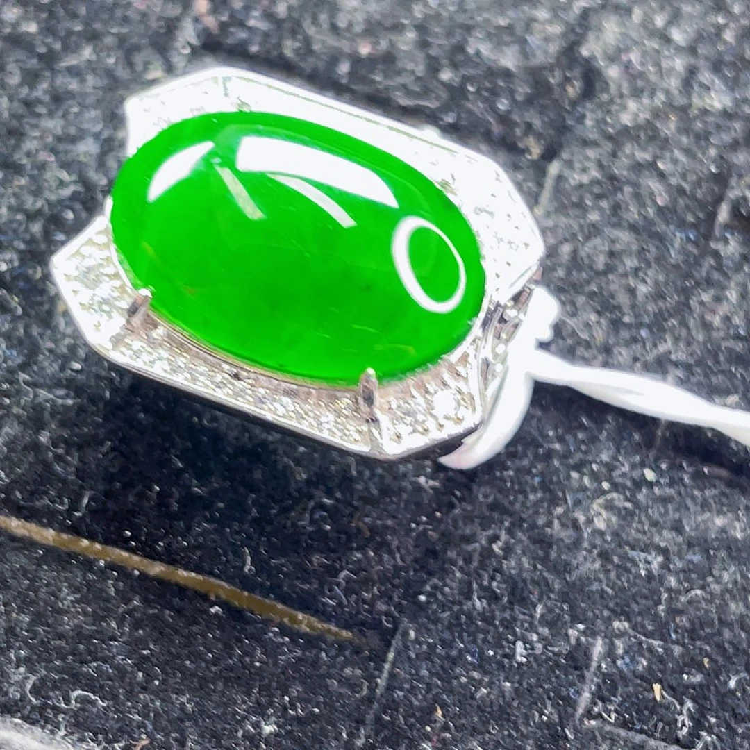 翡翠银S925镶嵌吊坠(不含链)55