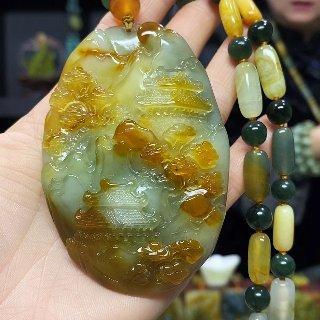 未镶嵌岫玉挂件吊坠