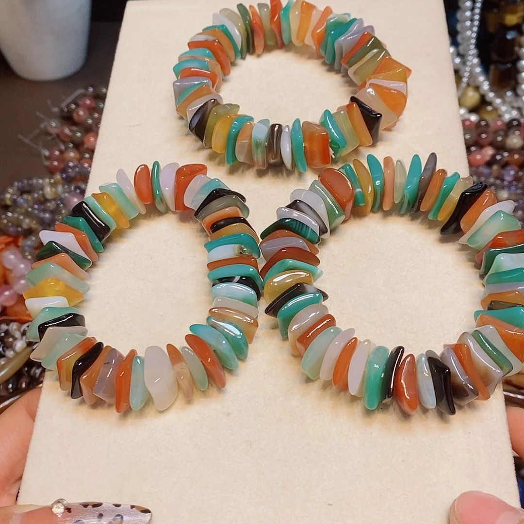 玛瑙/玉髓散珠天然多宝玛瑙隔片一串14-15mm