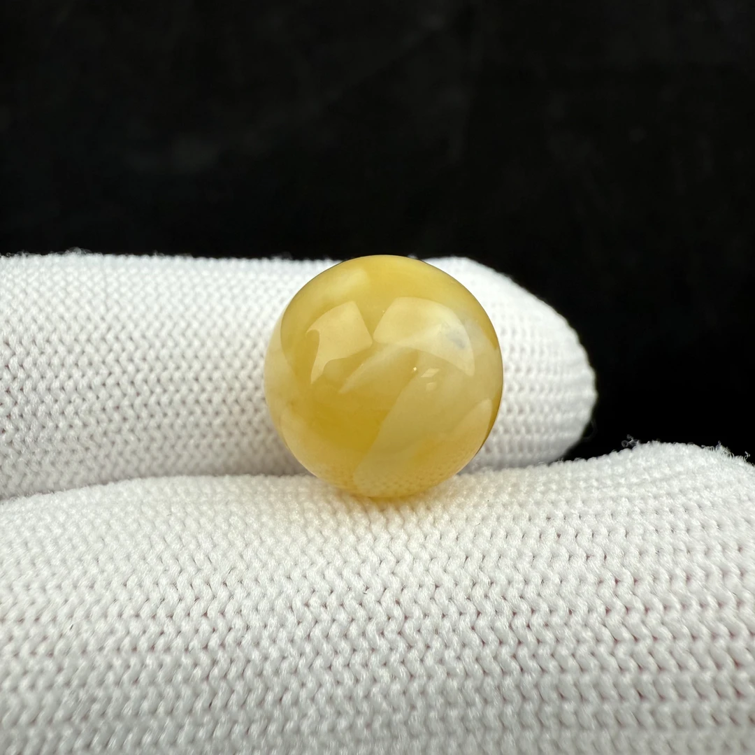 D3536天然蜜蜡 微瑕特价圆珠 13.7mm支持复检假一罚四