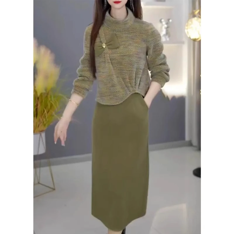 高级感轻奢套装裙子2025春小香风毛呢女今年流行爆款针织复古气质