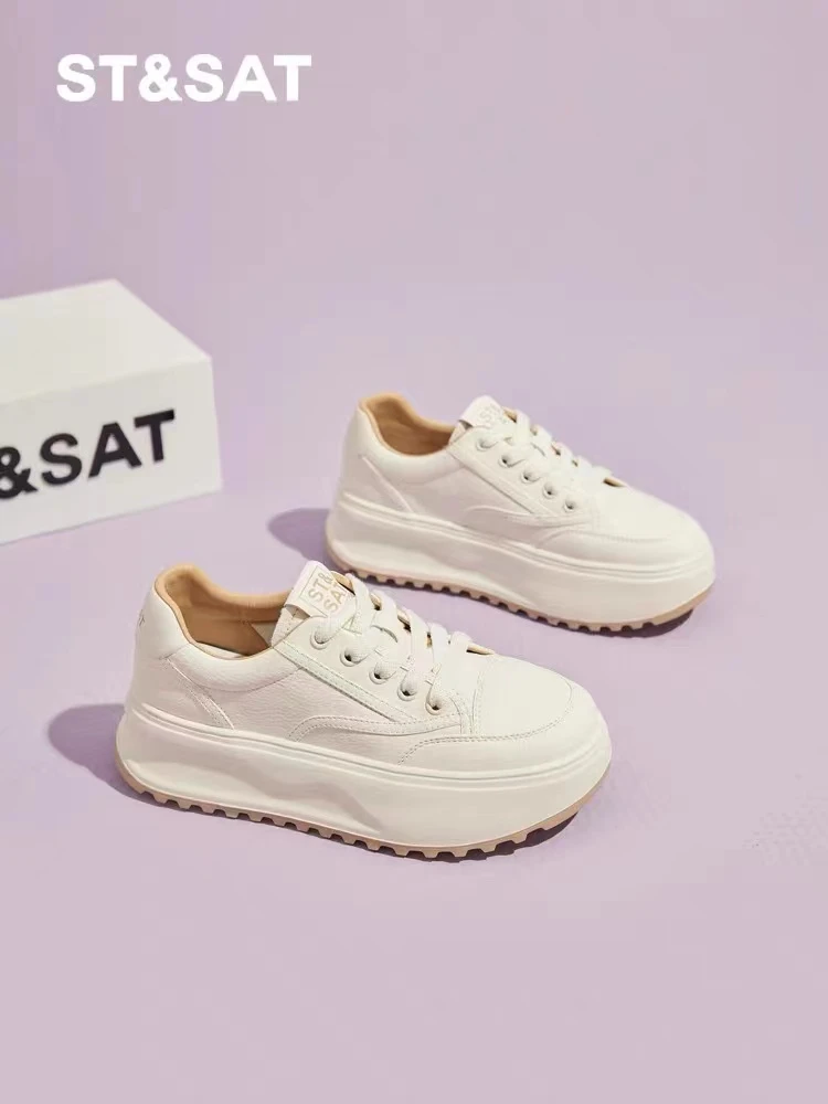 8透气小白鞋松糕休闲鞋运动女款厚底增高2025年春夏新款XB-15