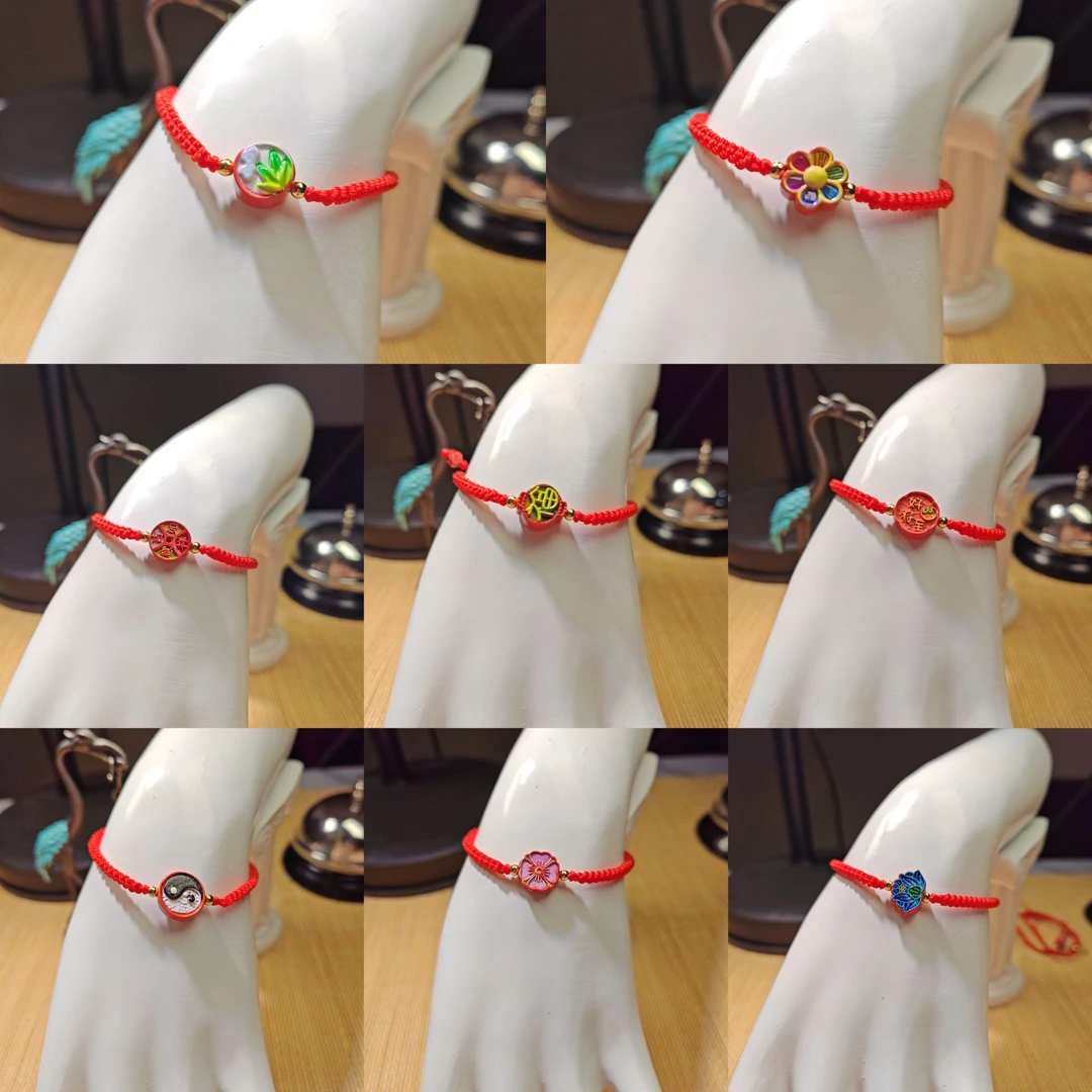 含辰砂工艺品朱砂红砂 彩绘精品手链