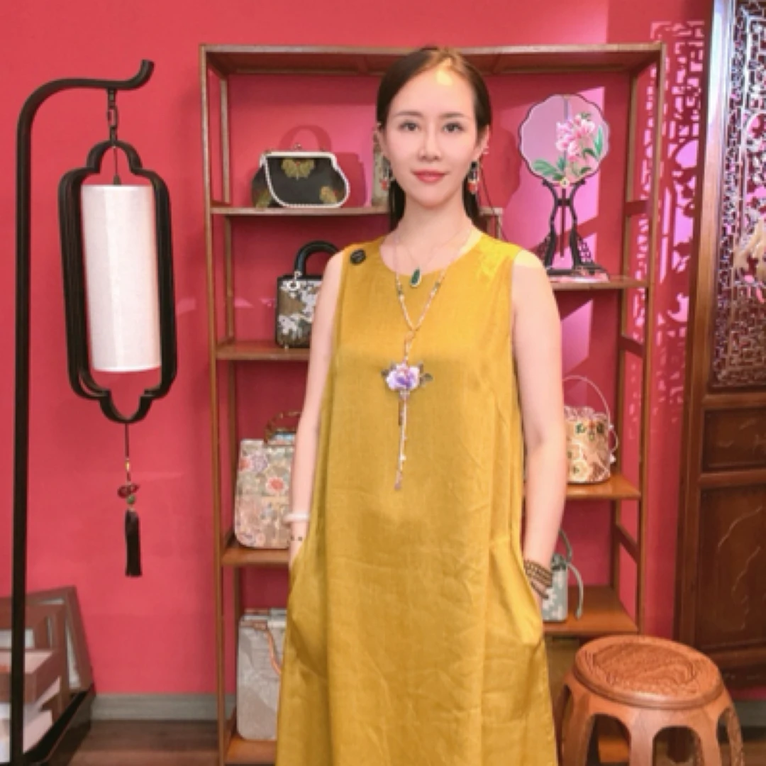 【华彩黄色袍子】手工制作旗袍