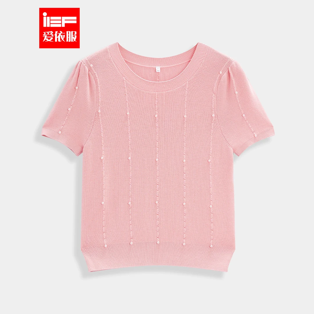 IEF/爱依服2025新款夏季高级圆领显瘦通勤温柔小女人上衣