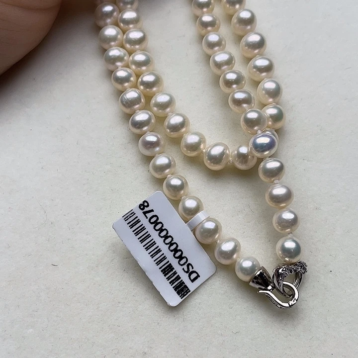 淡水珍珠未镶嵌颈饰卡7➕极光澳绿➕金属光