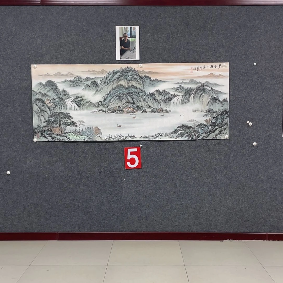 国画画***眠小六尺画芯作品