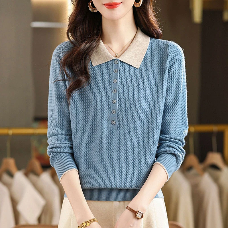 秋冬新款高档毛衣外套女士气质上衣百搭时尚妈妈装洋气减龄针织衫