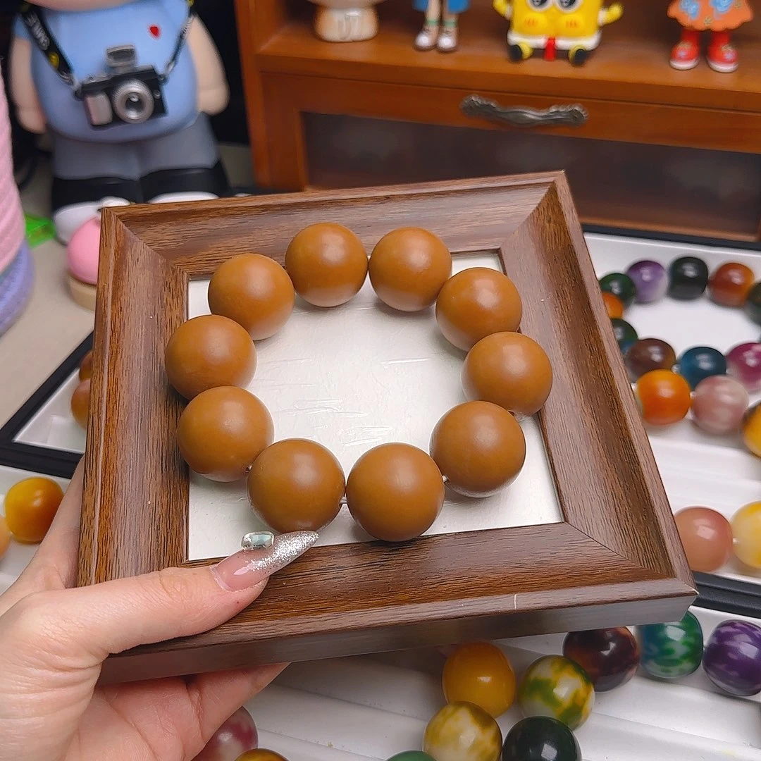 菩提根/象牙果手串卡27干磨老料微微瑕