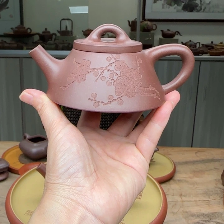 紫砂茶壶老料底槽清125 C C夫妻双工全手工