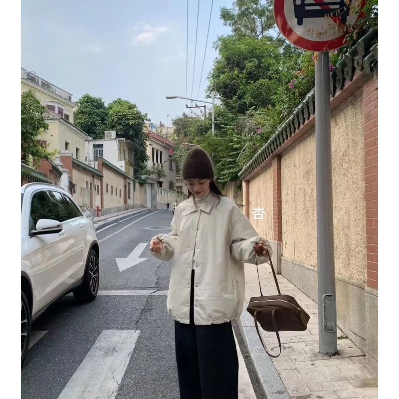 冬季宽松加厚保暖翻领棉服外套69070    衣长80