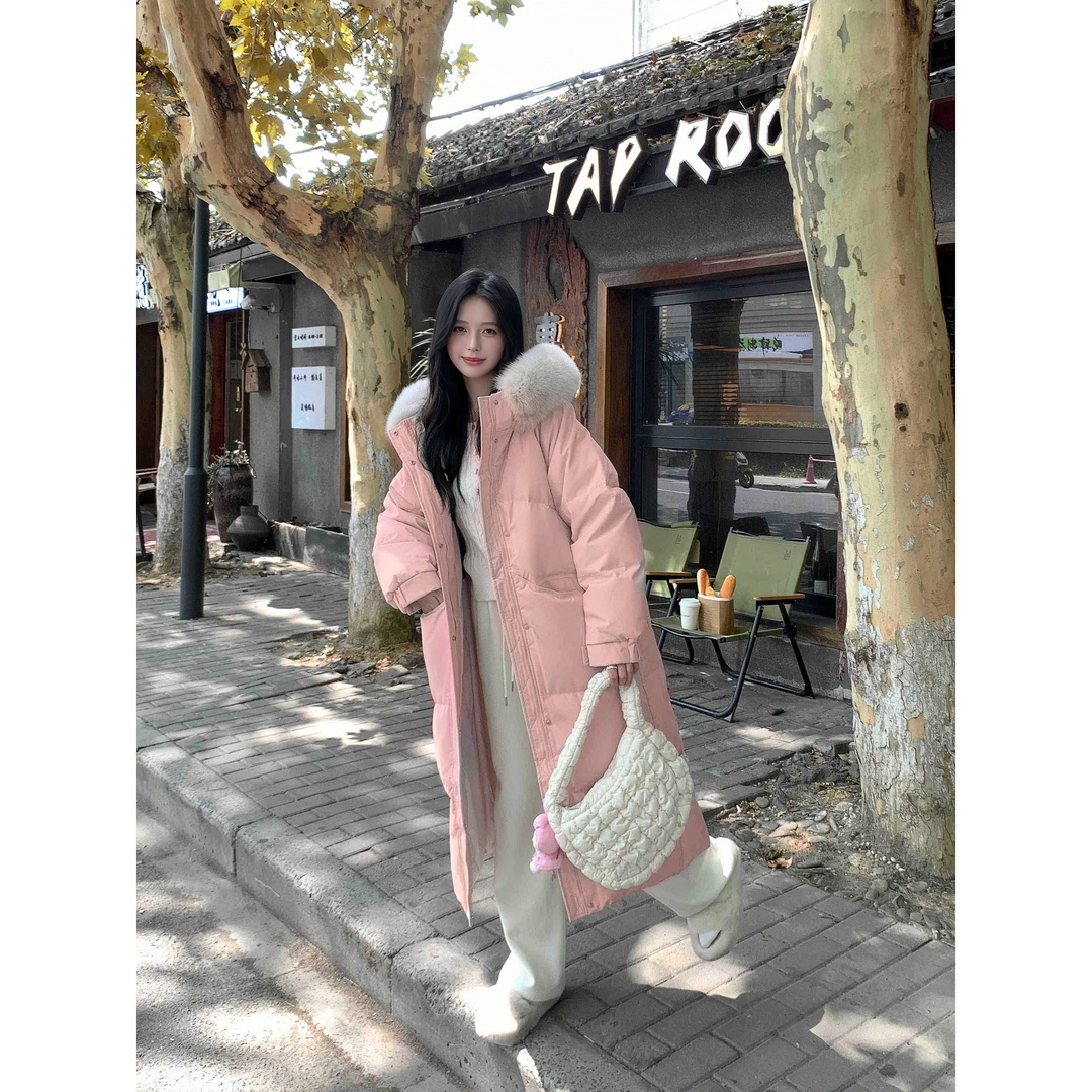 冬款外套保暖加厚长款连帽棉服女韩版休闲宽松显瘦上衣外套