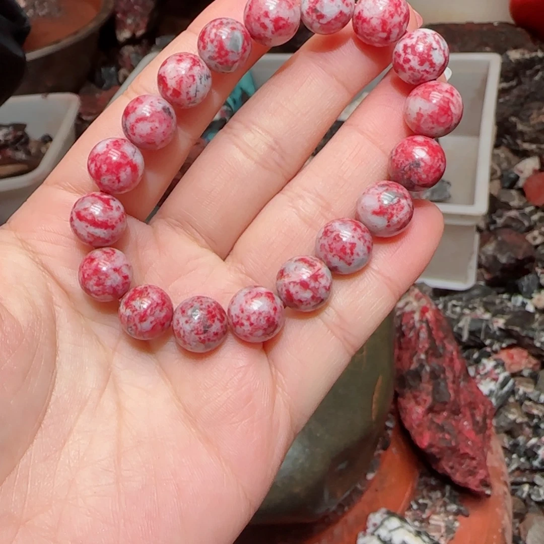 天然辰砂原石手串3