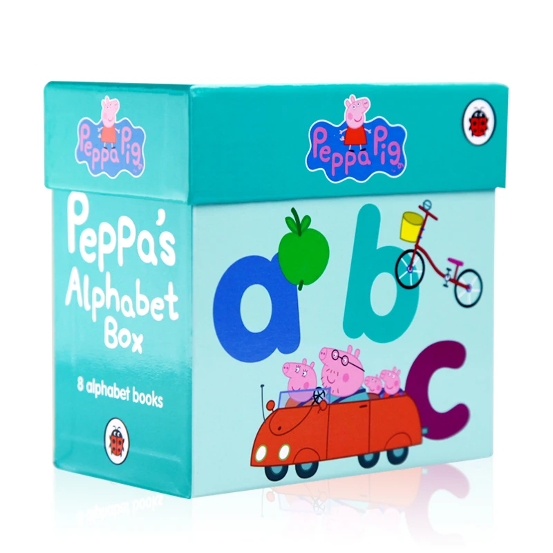 原版英文绘本Peppa's Pig ABC Alphabet Box小猪佩奇字母书(8册)