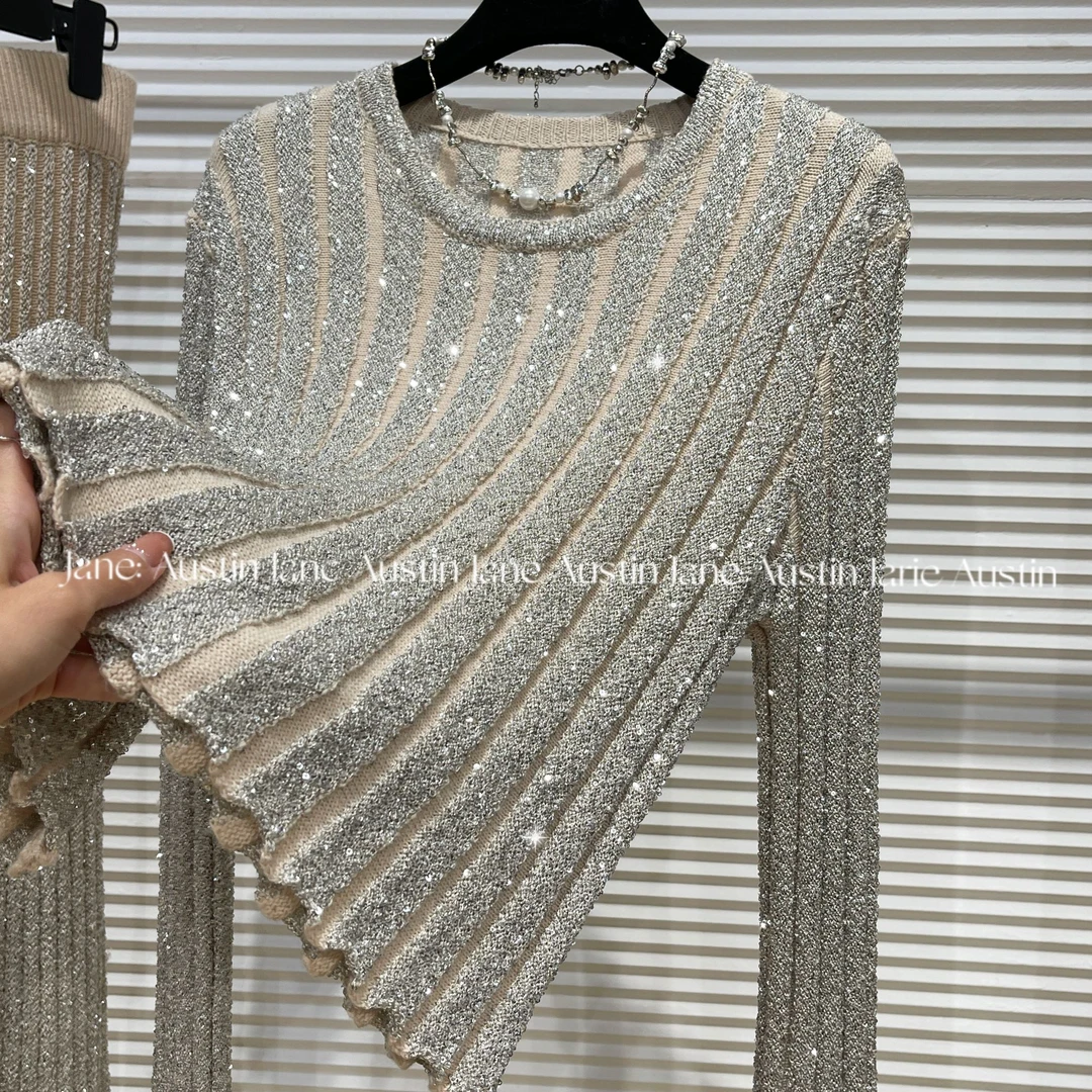 Jane Austin •（泡芙）2025轻奢重工设计师百搭显瘦款上衣女毛衣