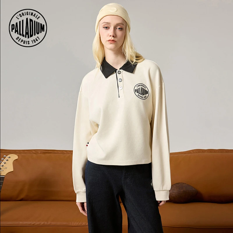 帕拉丁秋季上衣时尚潮流百搭翻领女士运动长袖198991