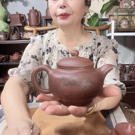 乡***缮茶壶底槽青原矿紫砂壶