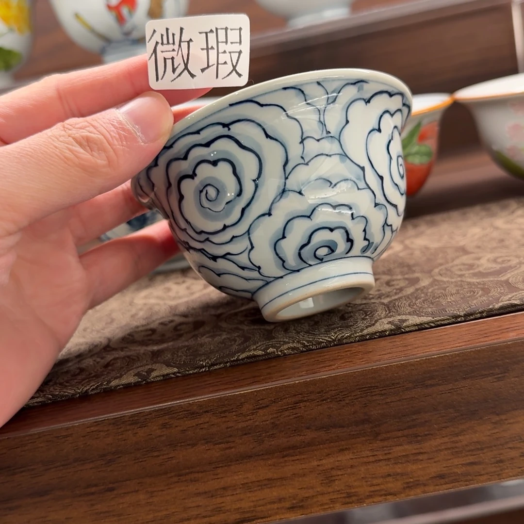 釉下手绘茶具微瑕