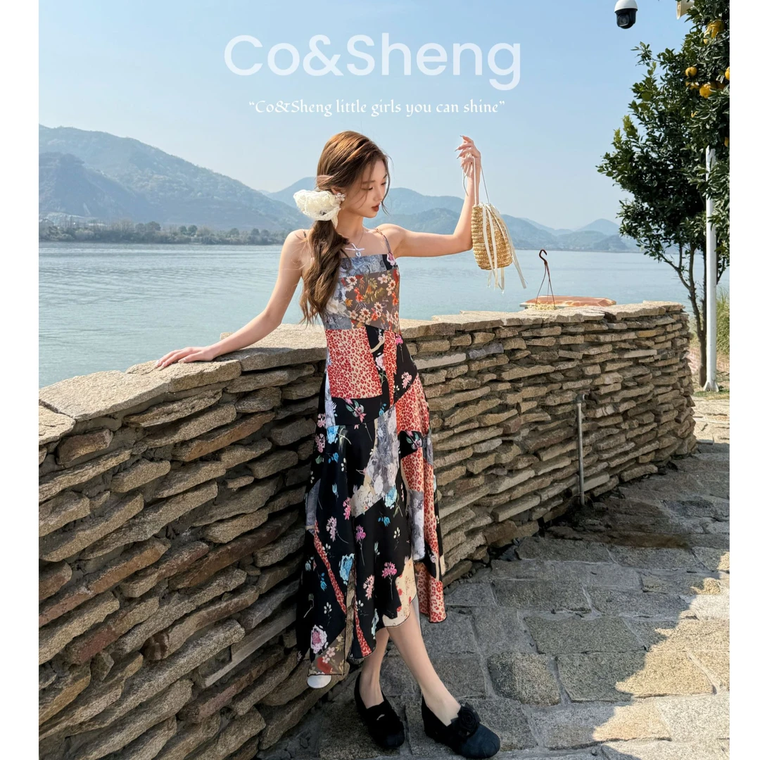 伊莉希安/cosheng重生小个子春夏新款吊带连衣裙度假风洋气衣服女