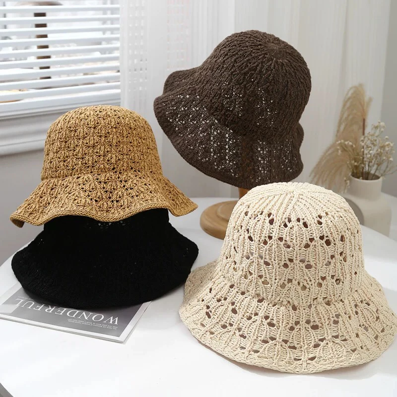 帽子女韩版镂空透气渔夫帽