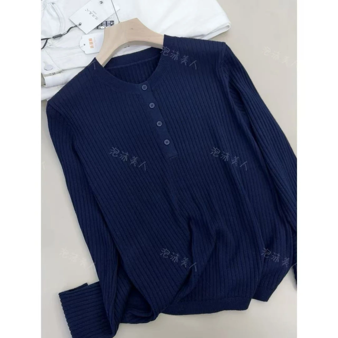 藏蓝四粒扣」好品质柔软舒适亲肤高级感针织衫女春秋 25新