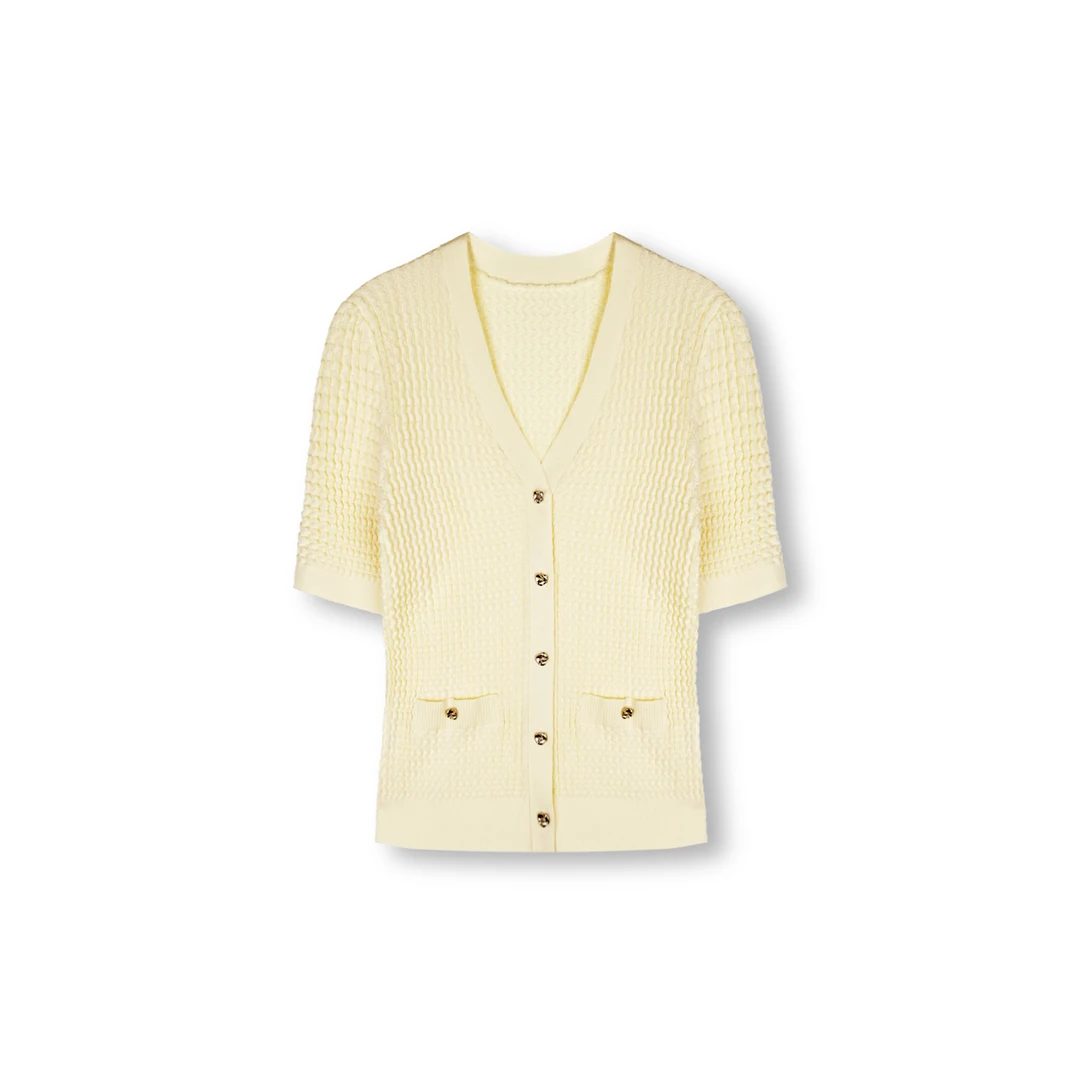 25年春季新款黄色开衫针织衫（H042801）