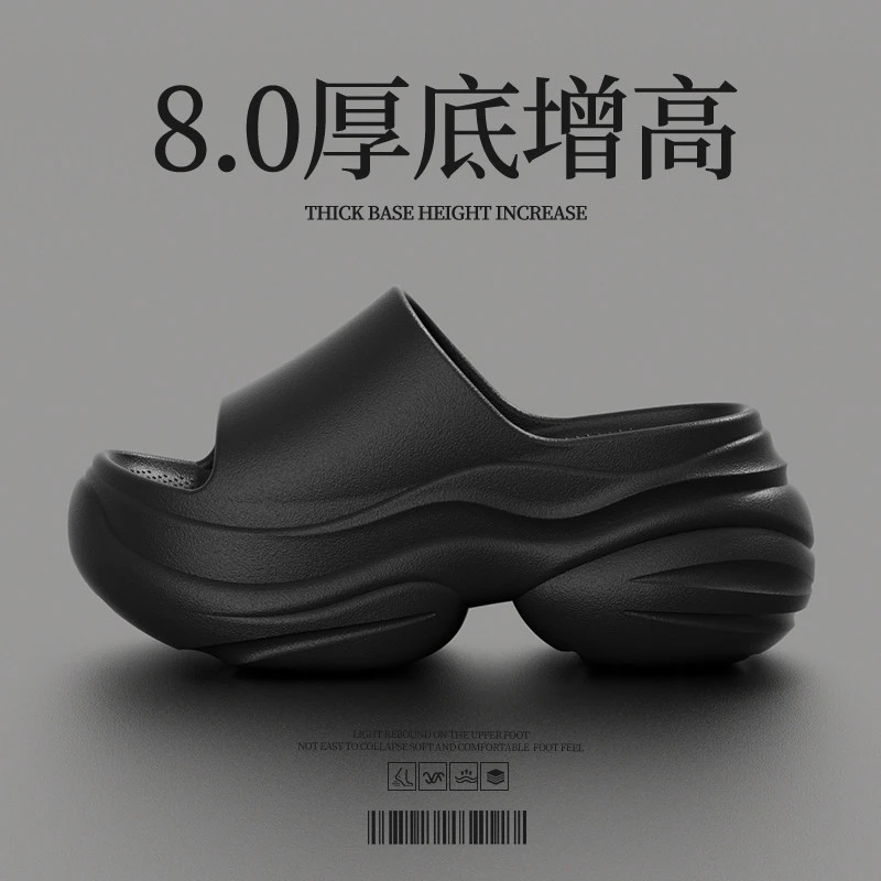 【香港kyok&Shoes官方正品】8.0厚底增高踩屎感凉拖鞋女外穿夏季