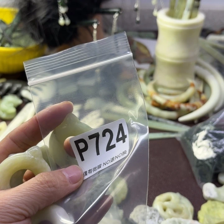 蛇纹石玉发饰合金小***雨