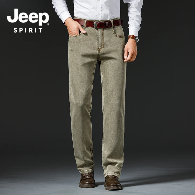 JEEPSPIRIT吉普男士秋冬新款休闲裤可商务弹力百搭宽松直筒潮流
