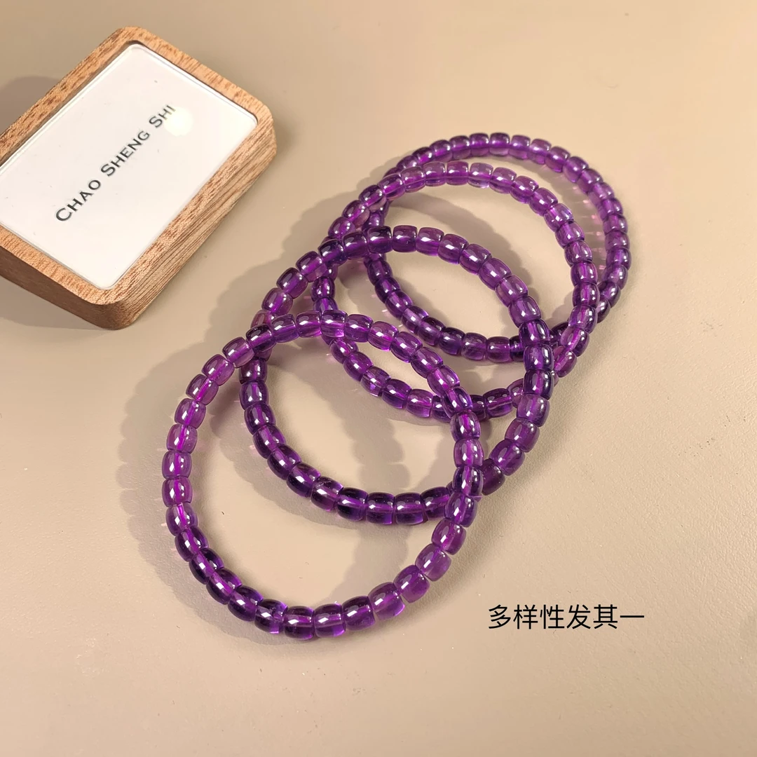 潮生石丨精美紫水晶直切手串/多样性发其一/C01578
