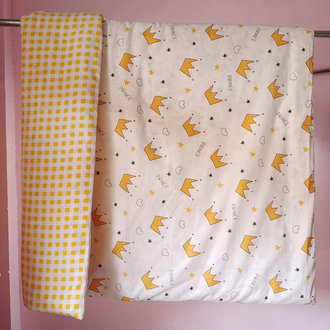 皇冠新生儿纯棉手工棉花被宝宝被儿童被包被可脱胆