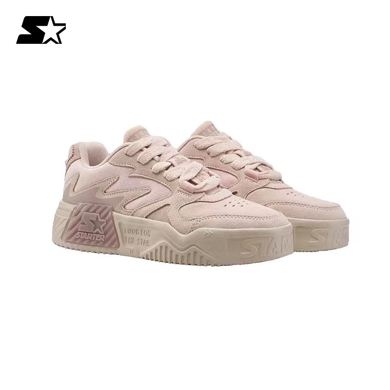 STARTER流光风四季百搭美拉德色系麂皮轻音浪厚底板鞋 SF33V1003