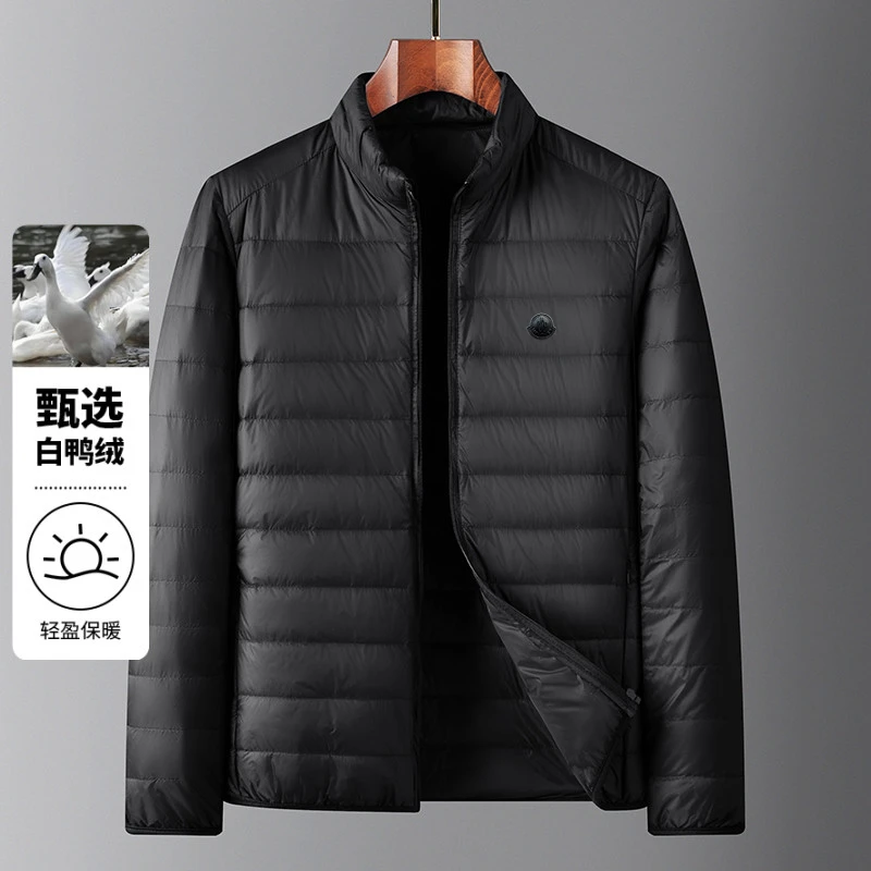 【撤柜货】冬新款黑标超轻薄羽绒服男士短款立领休闲白鸭绒保暖外套