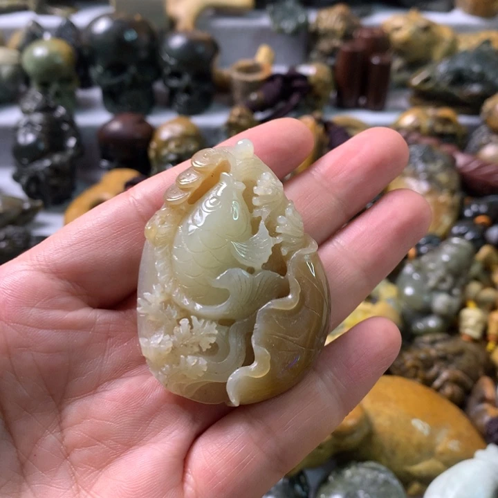 未镶嵌岫岩河磨玉（透闪石质玉）笔搁