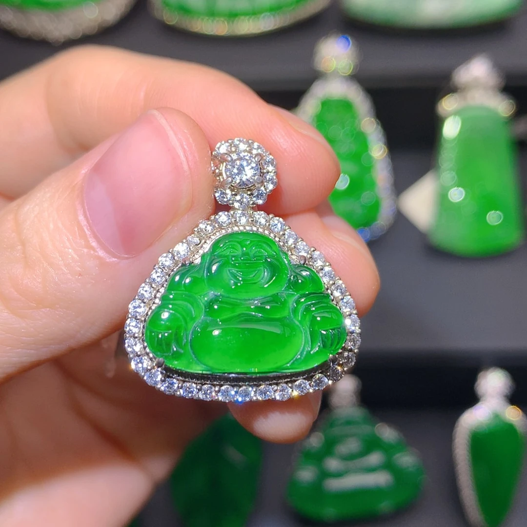 【闪购商品】翡翠银S925镶嵌吊坠(不含链)