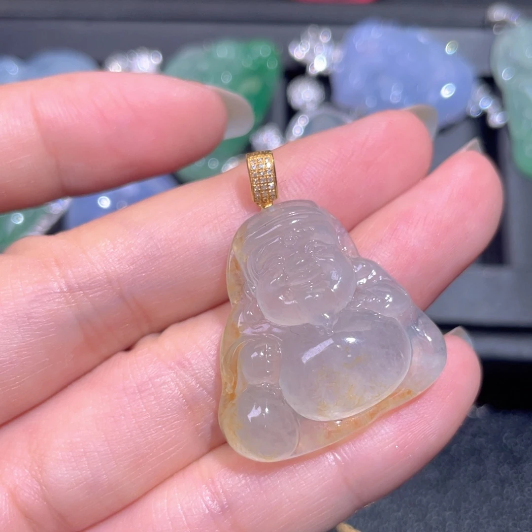 颈饰18K金镶嵌翡翠翡翠