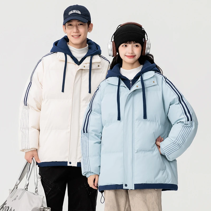 加厚连帽服运动短款男款棉服撞色新款拼色爆款防寒防寒服新年新衣