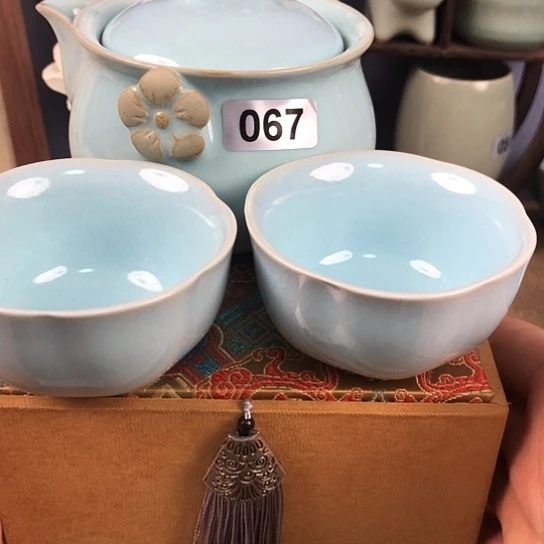 汝瓷手抓壶一壶两杯刘宜颖