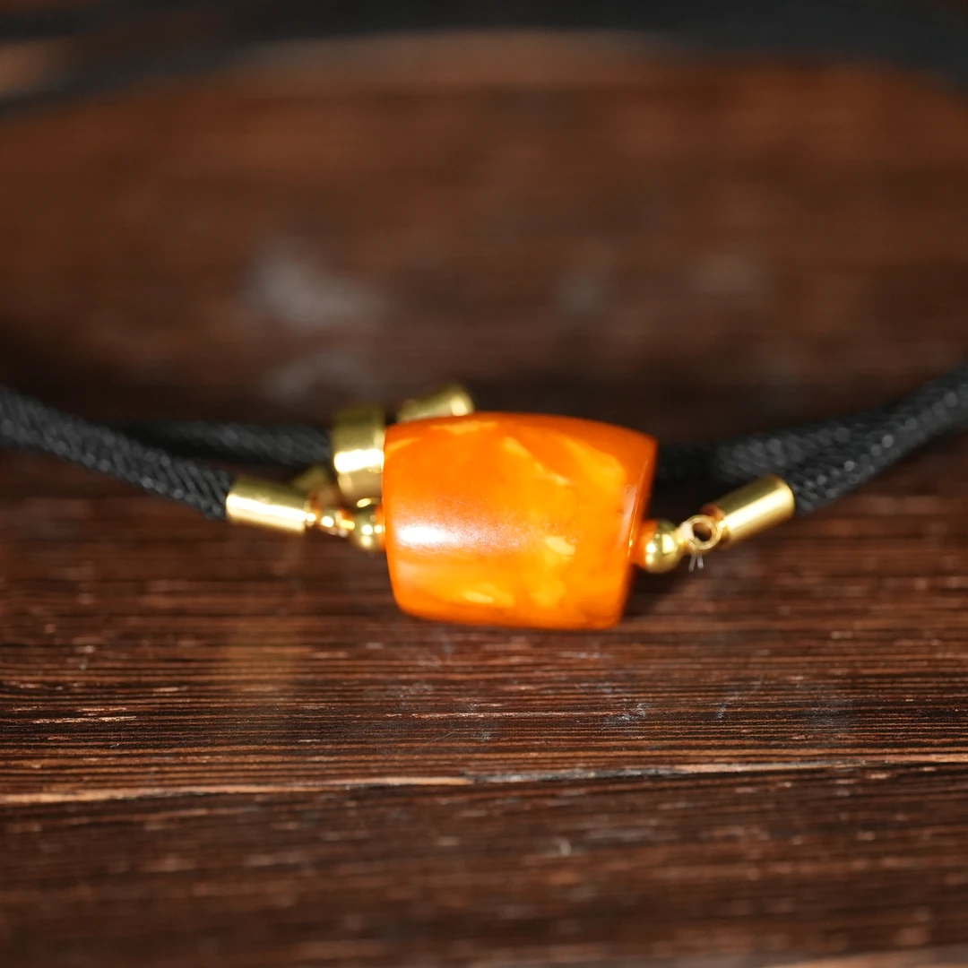 十九世纪老蜜蜡桶珠【古珠精选】AML250617006