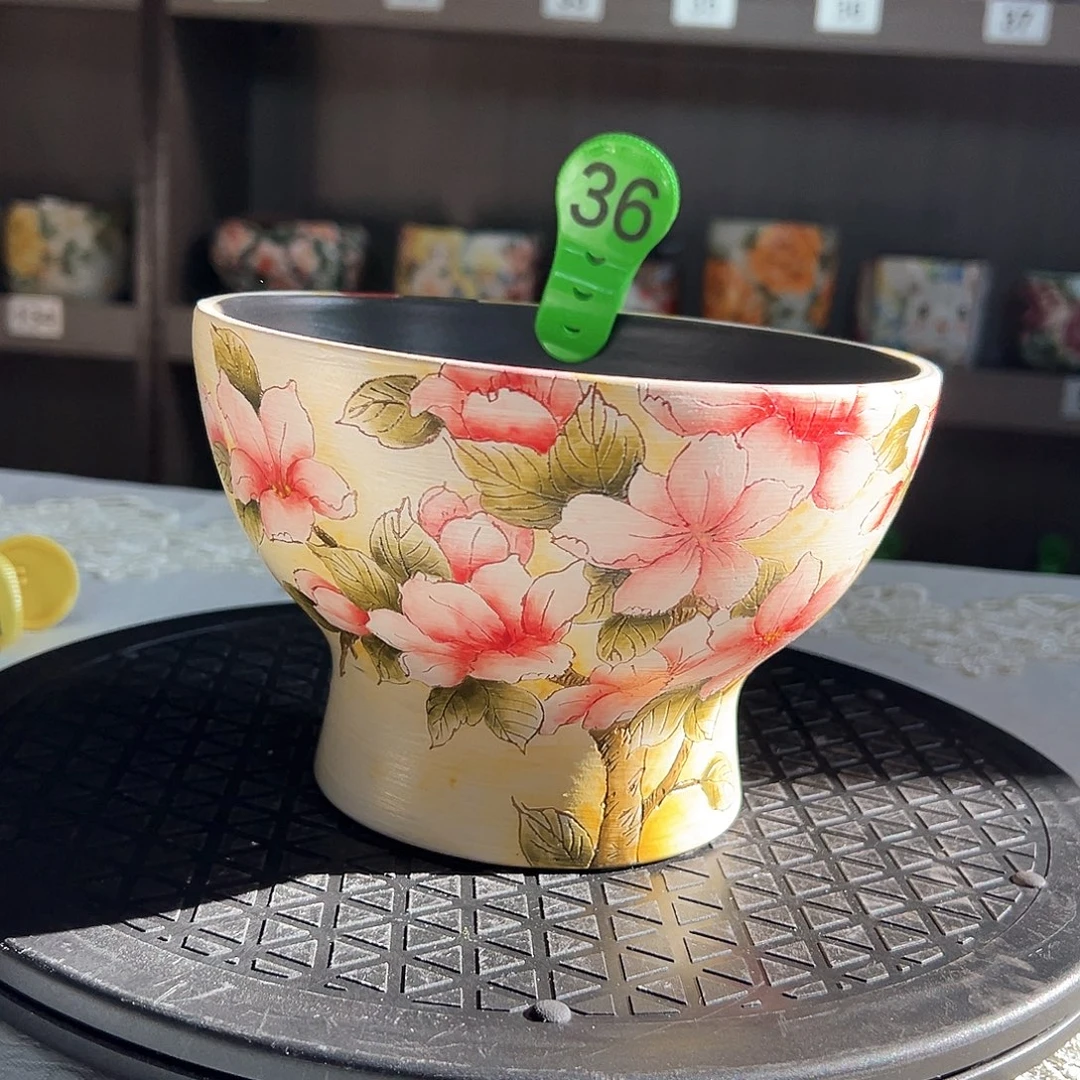 奶***心手绘陶瓷花盆美盆